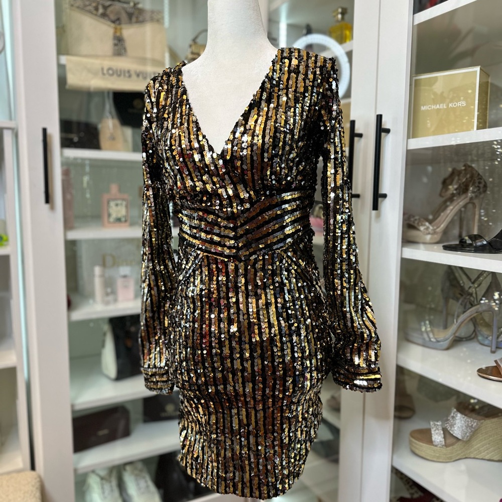 Sequin Striped Dress